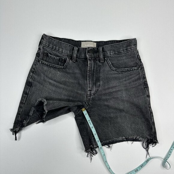 Everlane Women’s Black The Relaxed Denim Cut-Off‎ Jean Shorts 25-29/L5.75 - Picture 9 of 11
